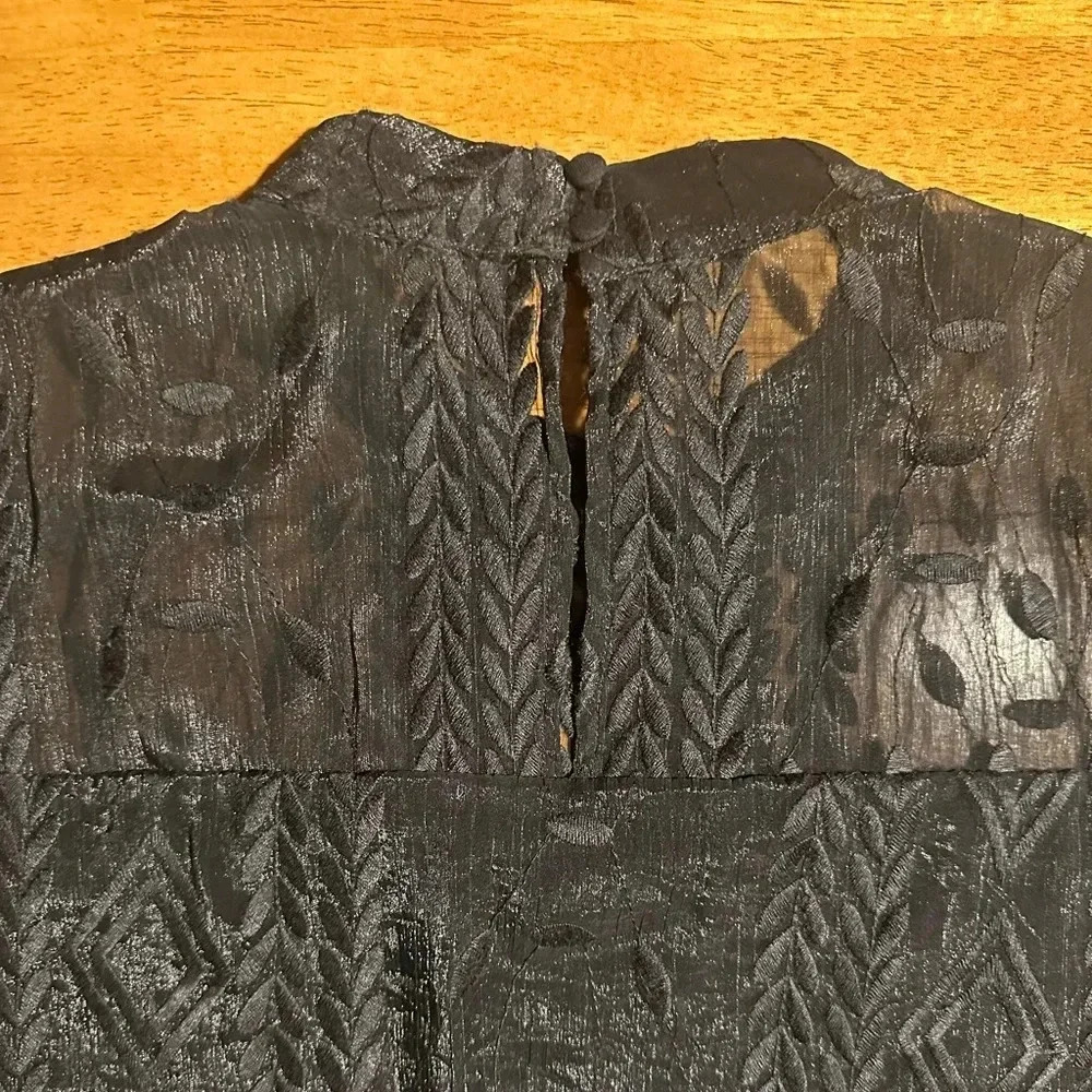 Moon River Organza Lace Dress, Size Small, Black - Picture 8 of 11